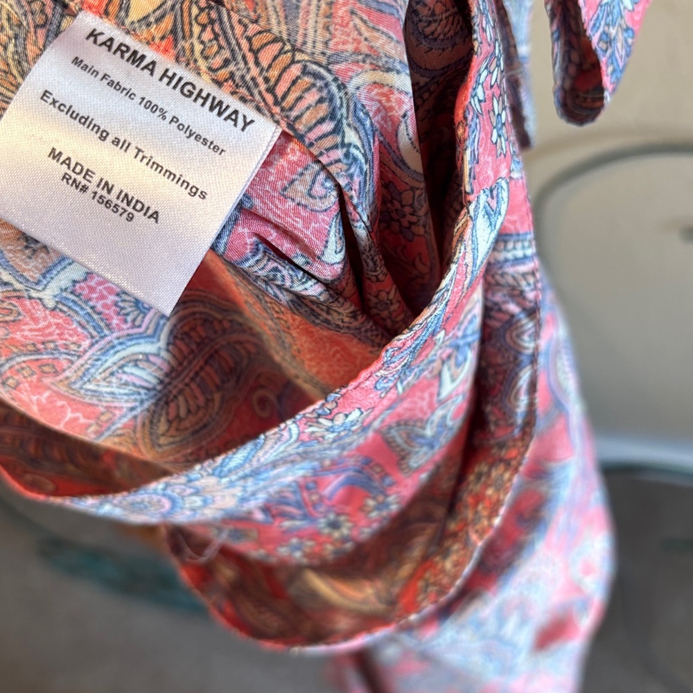 NWOT KARMA HIGHWAY true wrap skirt OSFM. Beautiful slinky material with Paisley’ - Picture 10 of 11